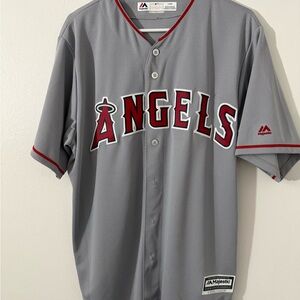 Majestic Gray Angels Baseball Jersey